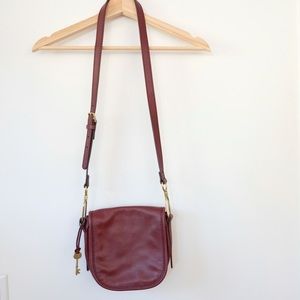 Cabernet Leather Fossil Crossbody Bag Purse